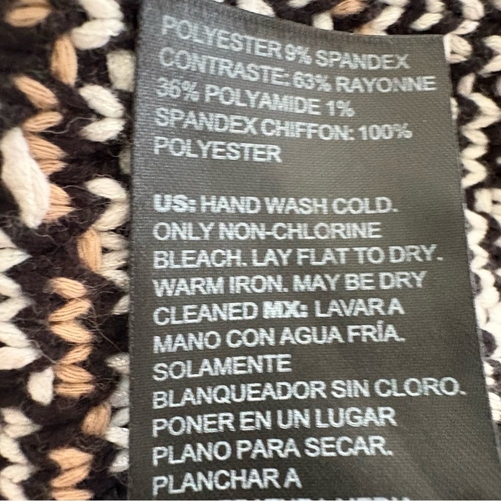 WHBM Women’s‎ S Crop Sweater Jacket Dark Coquette Tweed Black Ecru Goth Office - Picture 13 of 13